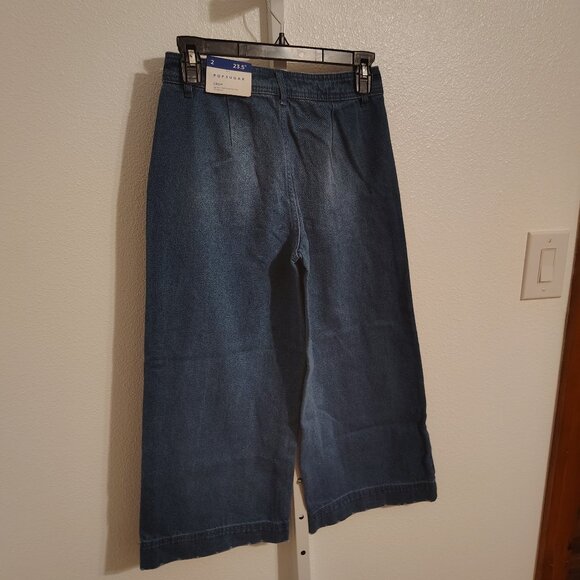 POPSUGAR Denim - Popsugar Cropped Wide Leg Jeans Size 2 NWT High Rise Cotton 23.5 " Inseam